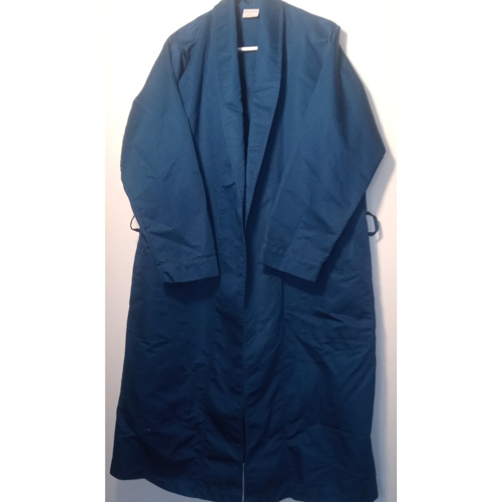 Hammacher Schlemmer  Mens Sz Medium  Blue Teal  Cotton robe tie & pockets